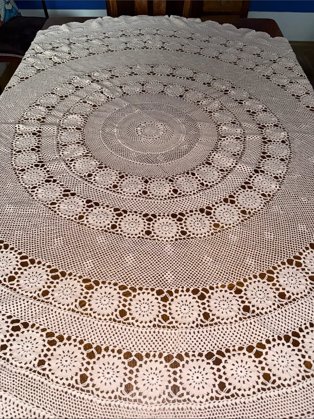 Antique lace tablecloth